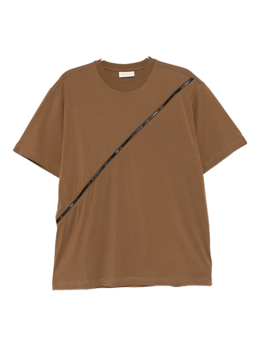Qasimi Spiral Zip T-shirt In Brown