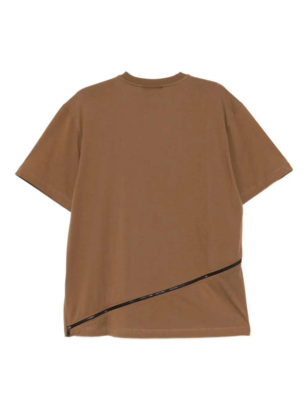 Qasimi T-shirt met rits - Bruin