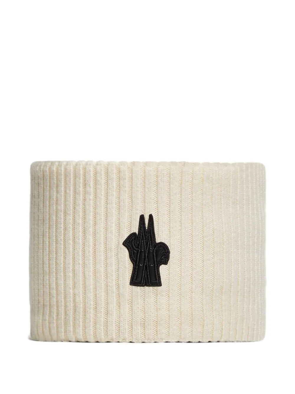 Moncler Logo-patch Ribbed Headband In Neutral