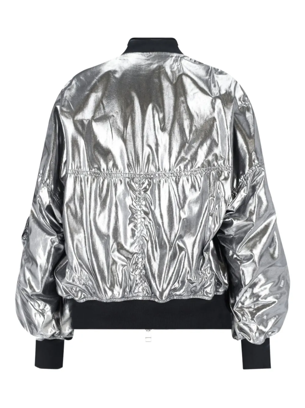 Junya Watanabe Metallic Zip-front Bomber Jacket In Silver