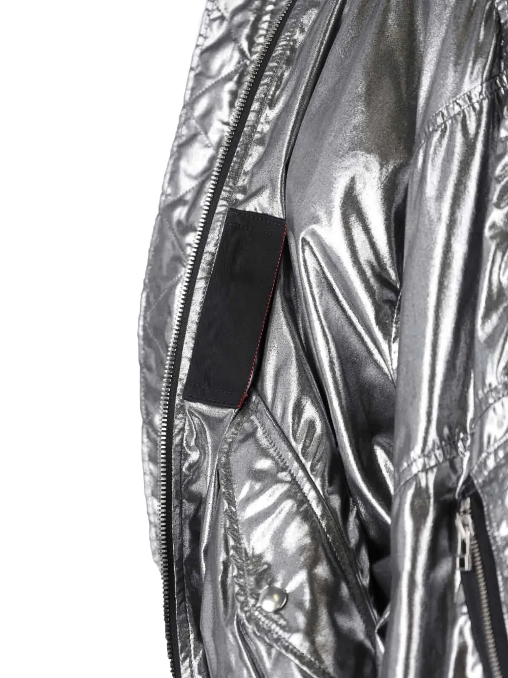 Junya Watanabe Metallic Zip-front Bomber Jacket In Silver