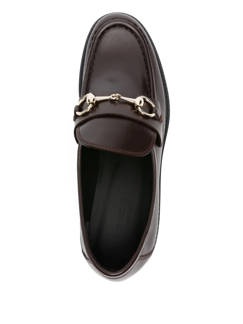 Gucci 45 mm leren loafers met horsebit-detail Rood