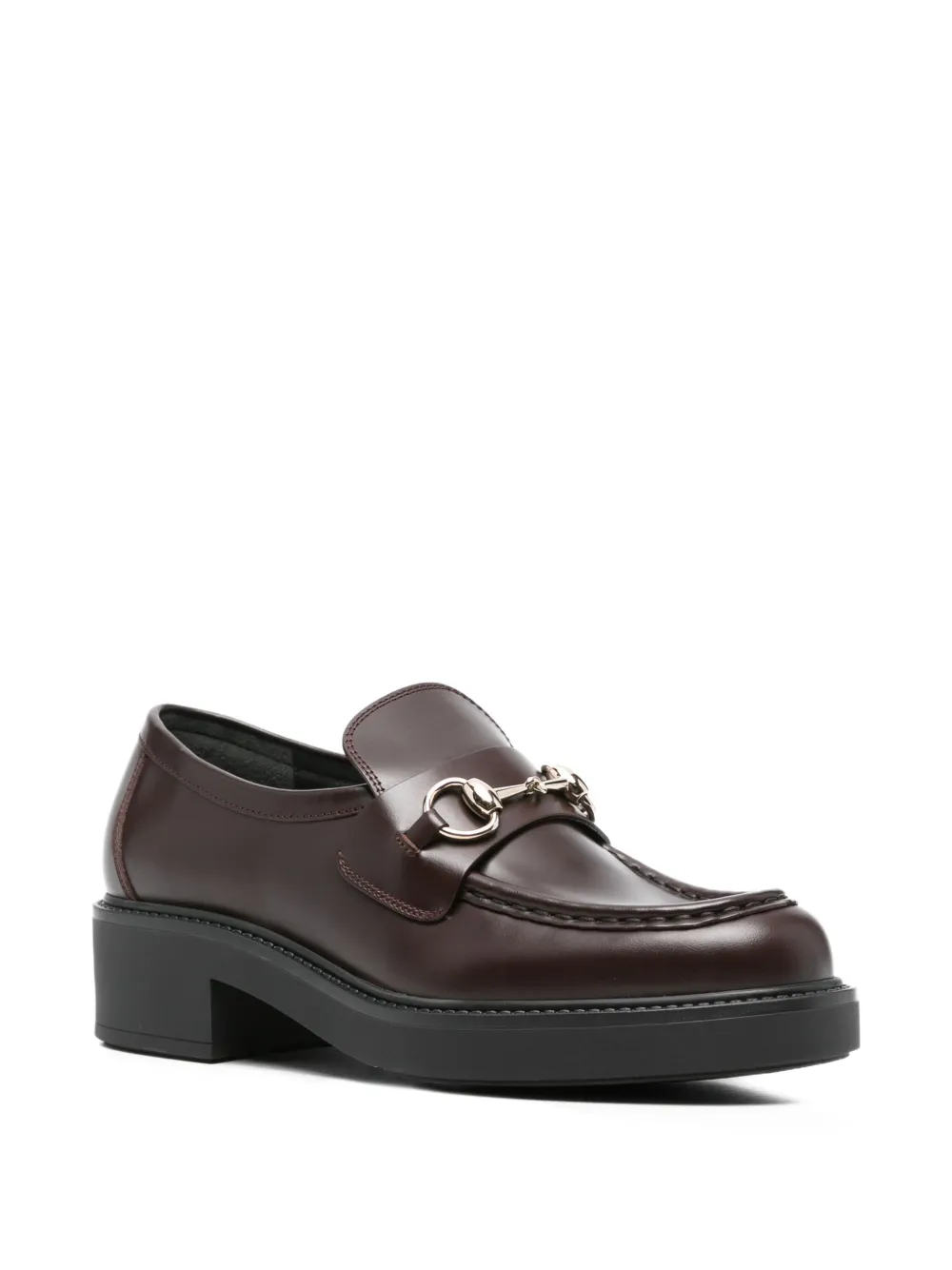 Gucci 45 mm leren loafers met horsebit-detail Rood
