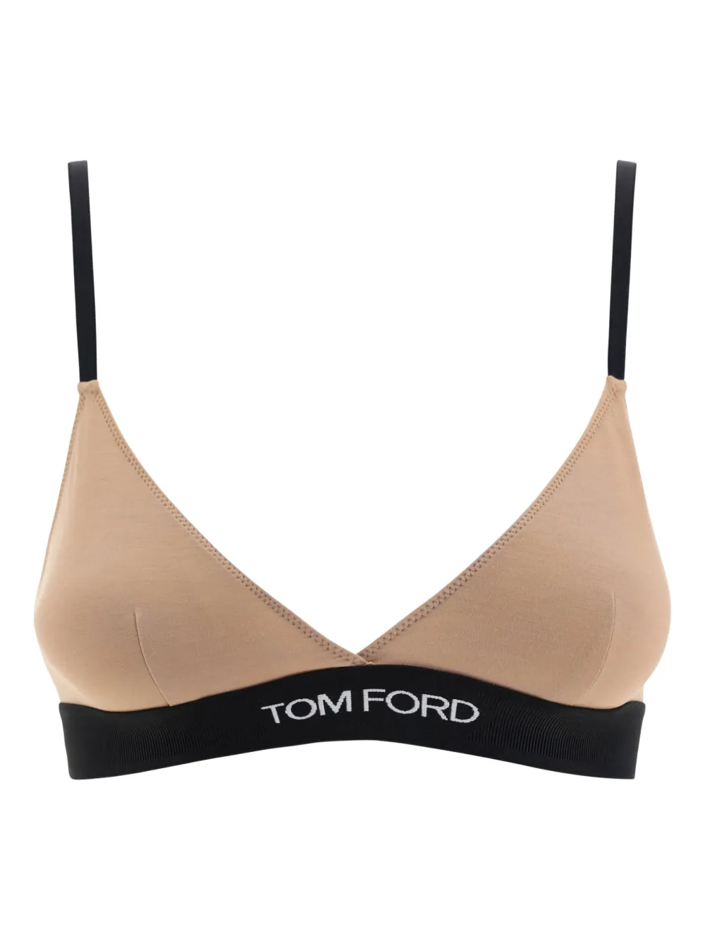 Tom Ford Logo-band Bra In Neutral