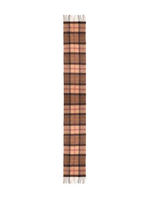 Barbour fringed plaid scarf