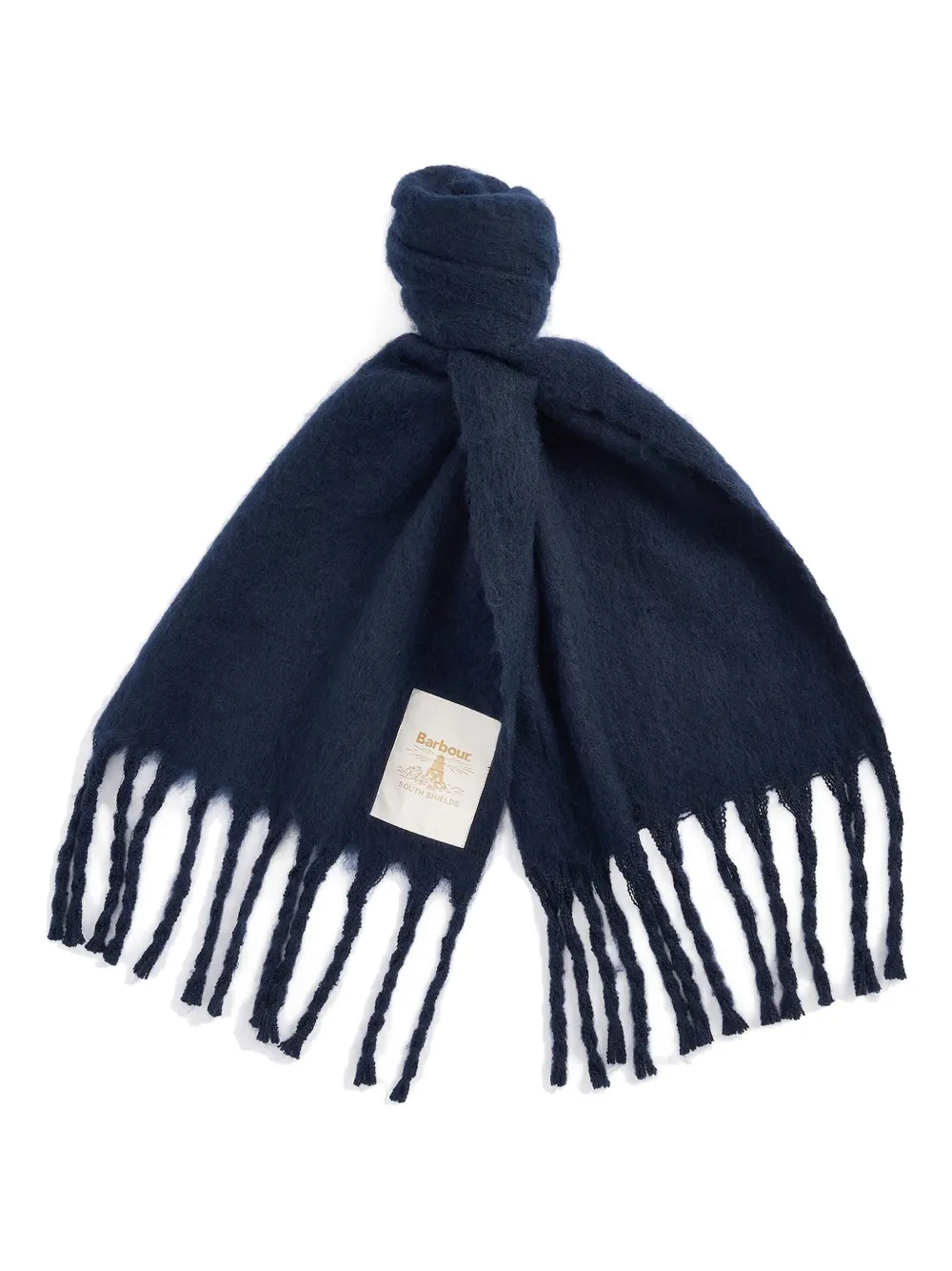 Barbour Ellison sjaal met franje - Blauw
