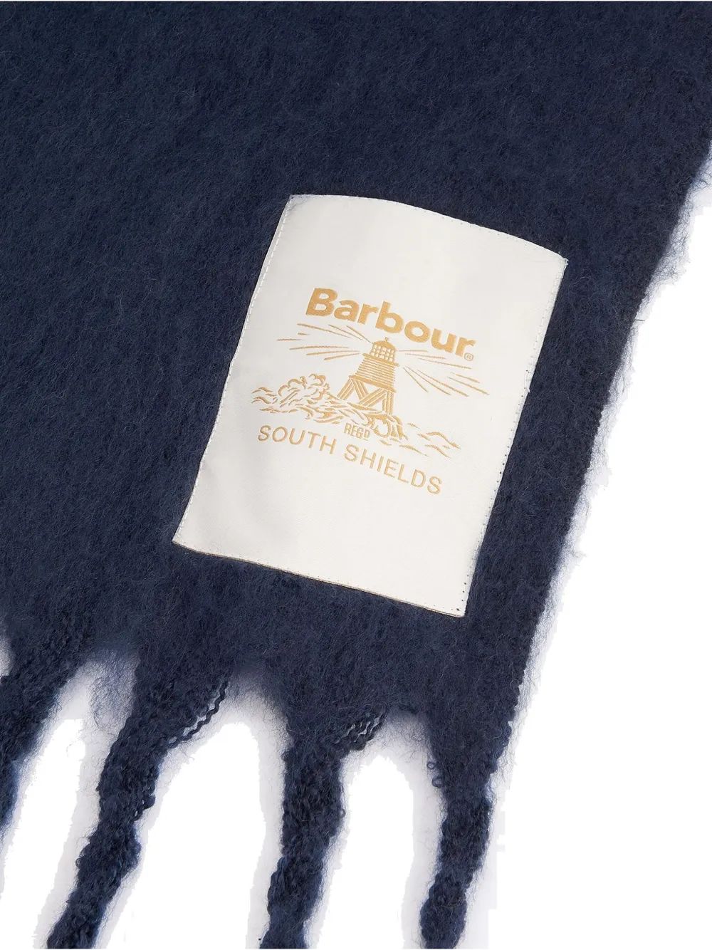 Barbour Ellison sjaal met franje Blauw