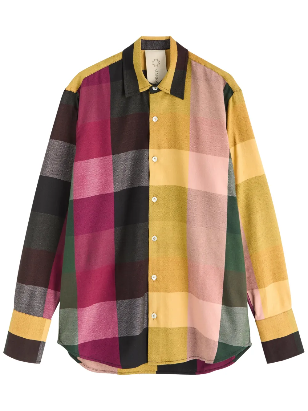 Marrakshi Life long-sleeved checked shirt - Geel