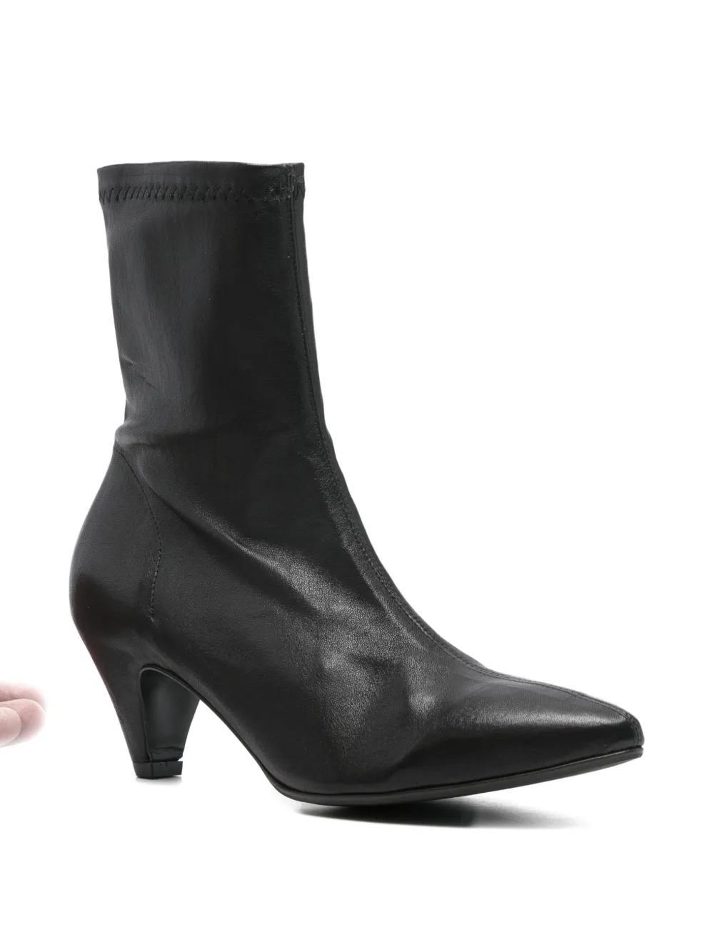Del Carlo leather pointed-toe boots Black