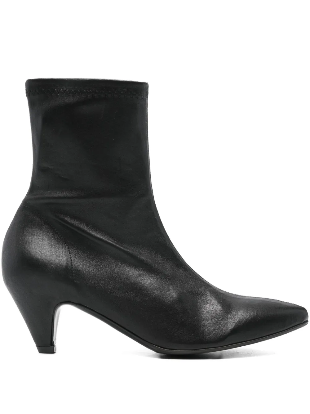 Del Carlo leather pointed-toe boots Black