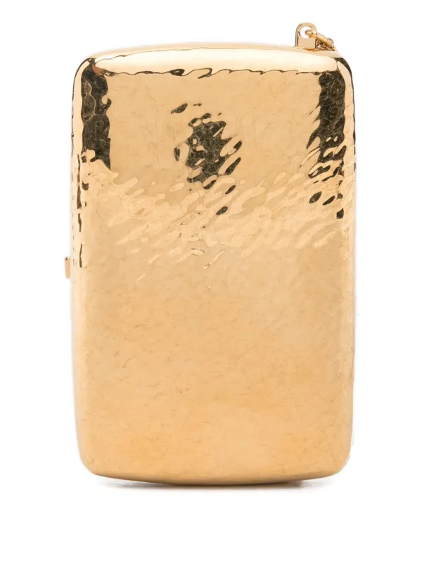 yves saint laurent cigarette case Saint Laurent Hammered-logo Cigarette Case