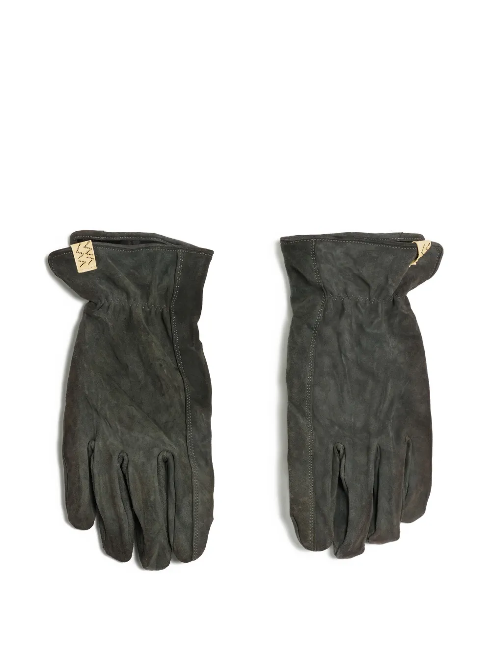 visvim stitched-detail leather gloves - Nero