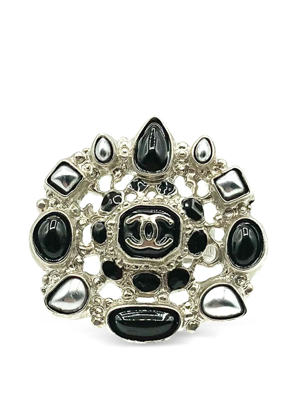 CHANEL Pre-Owned Anello con logo 2012 - Argento