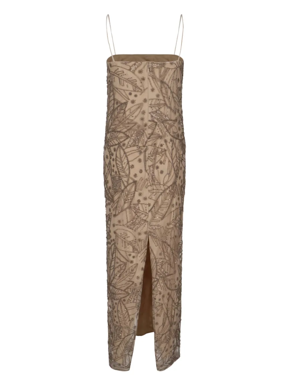 Lauren Ralph Lauren leaf-pattern beaded dress - Bruin