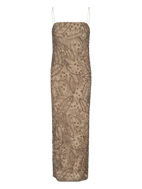 Lauren Ralph Lauren leaf-pattern beaded dress