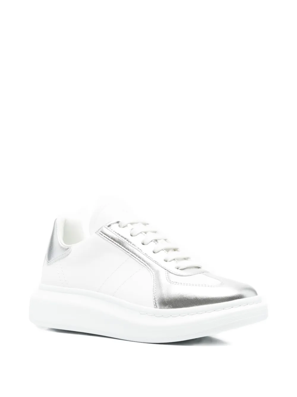 Alexander McQueen metallic-panel leather sneakers White