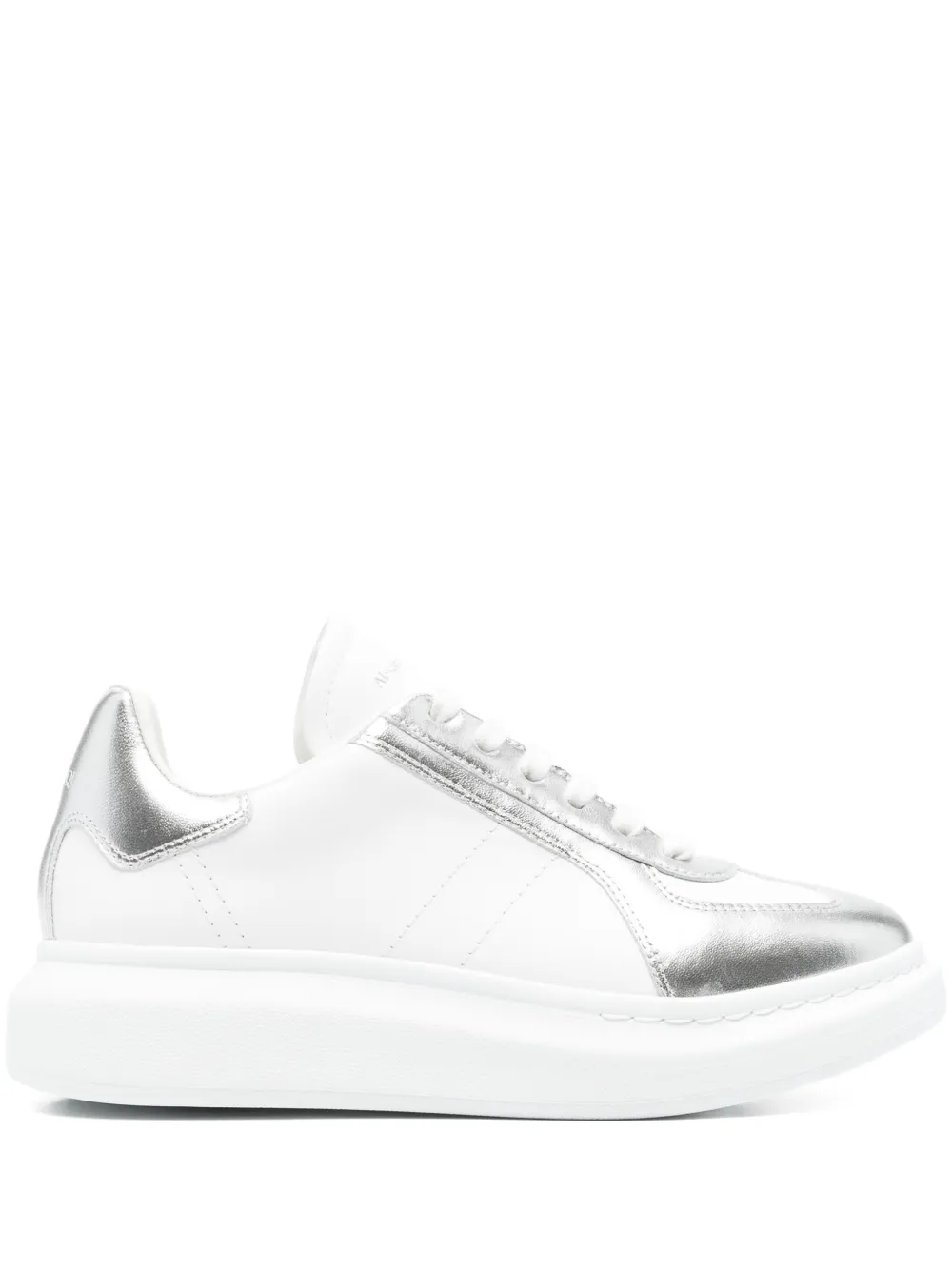 Alexander McQueen metallic-panel leather sneakers White