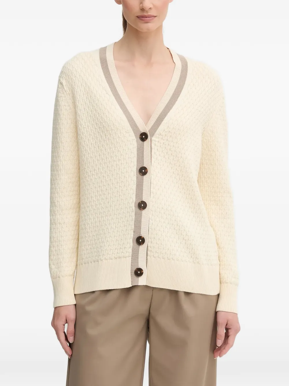 Gant button V-neck cardigan - Toni neutri