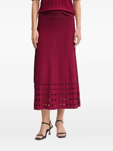 DKNY cut-out pleated midi skirt