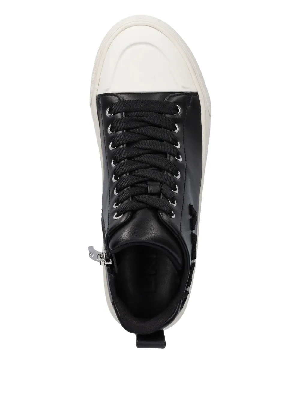 Dkny 35mm Logo-lettering High-top Sneakers In Black