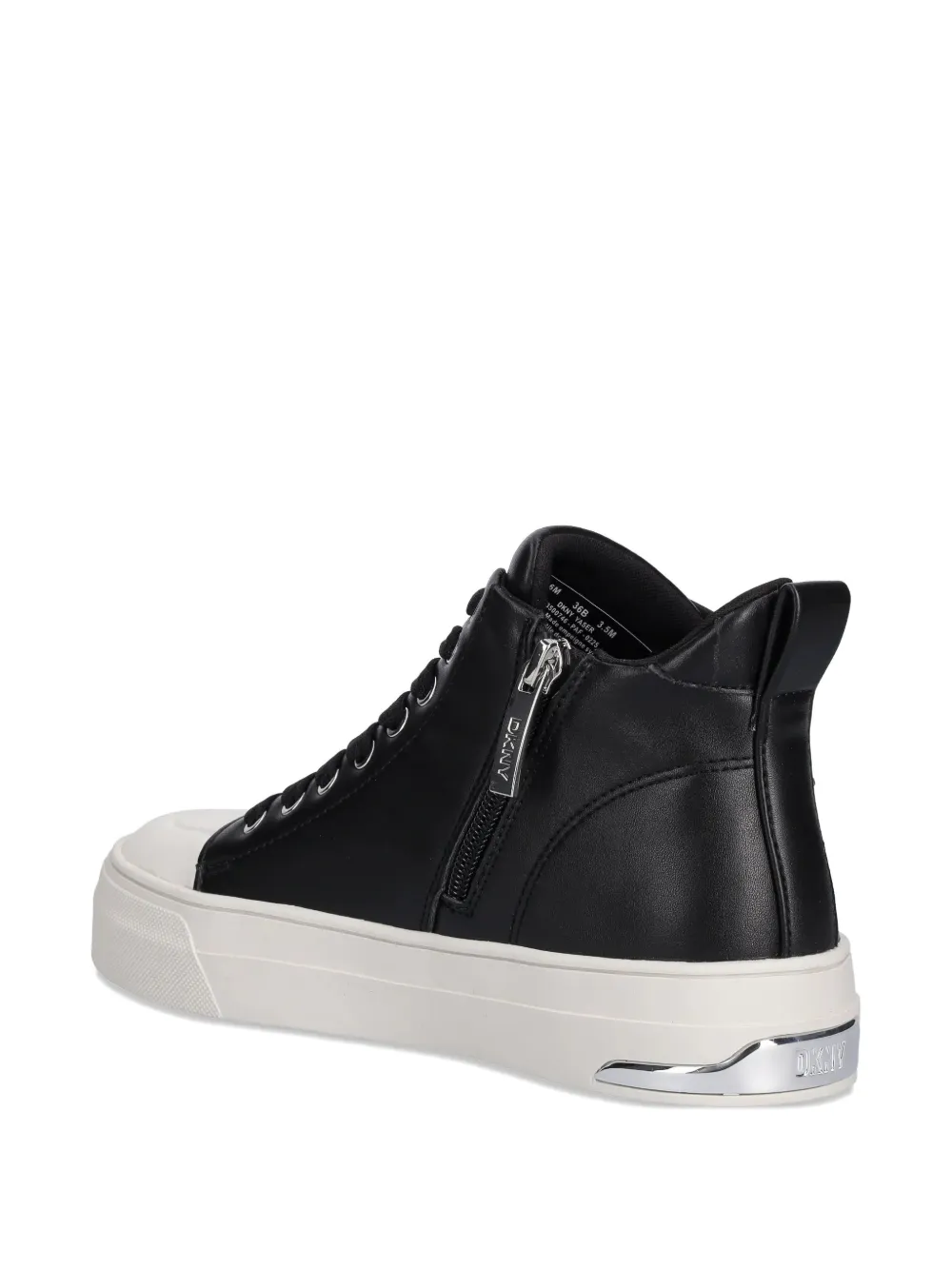 Dkny 35mm Logo-lettering High-top Sneakers In Black