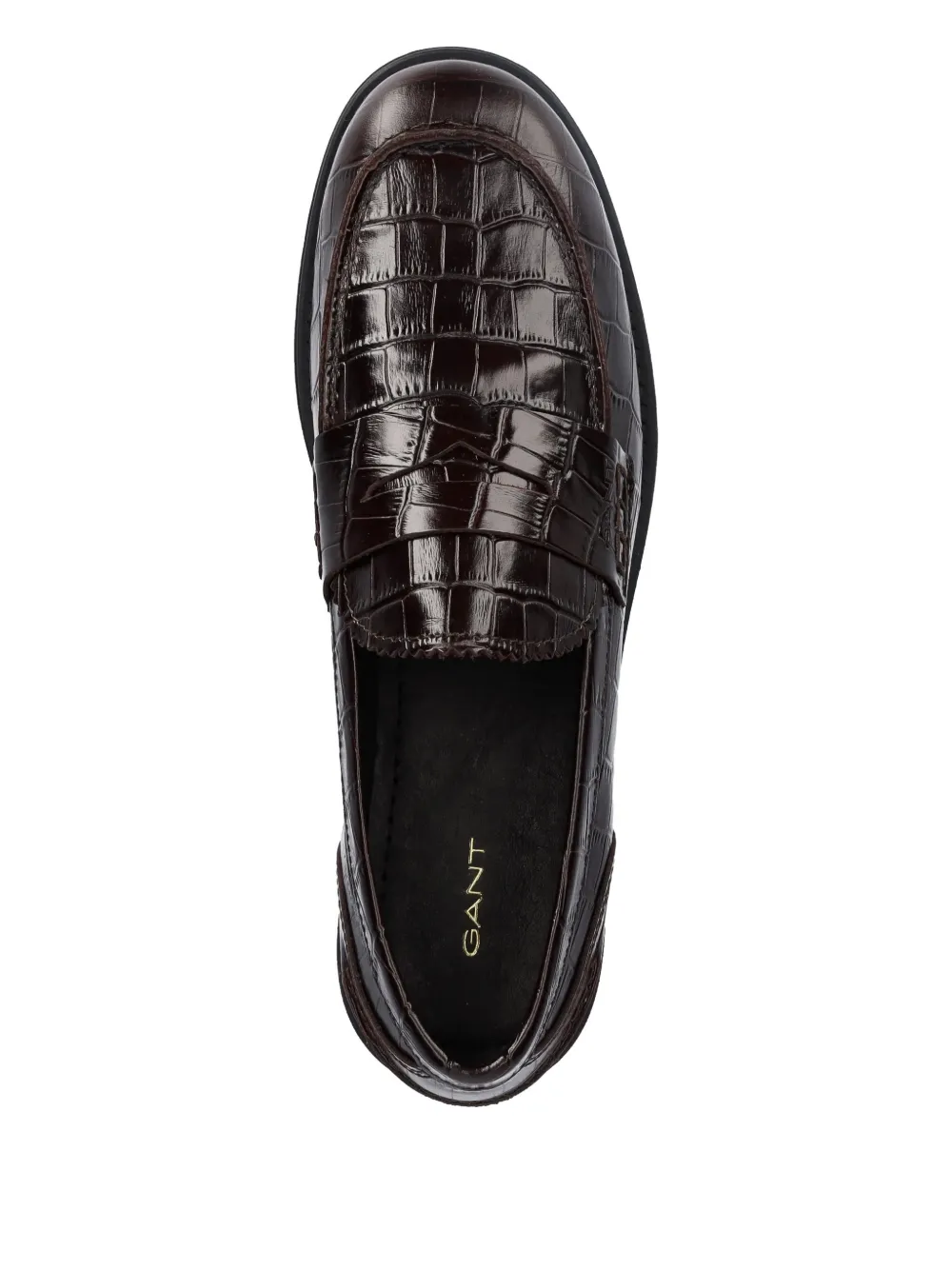 Gant Leren loafers met reliëf Bruin