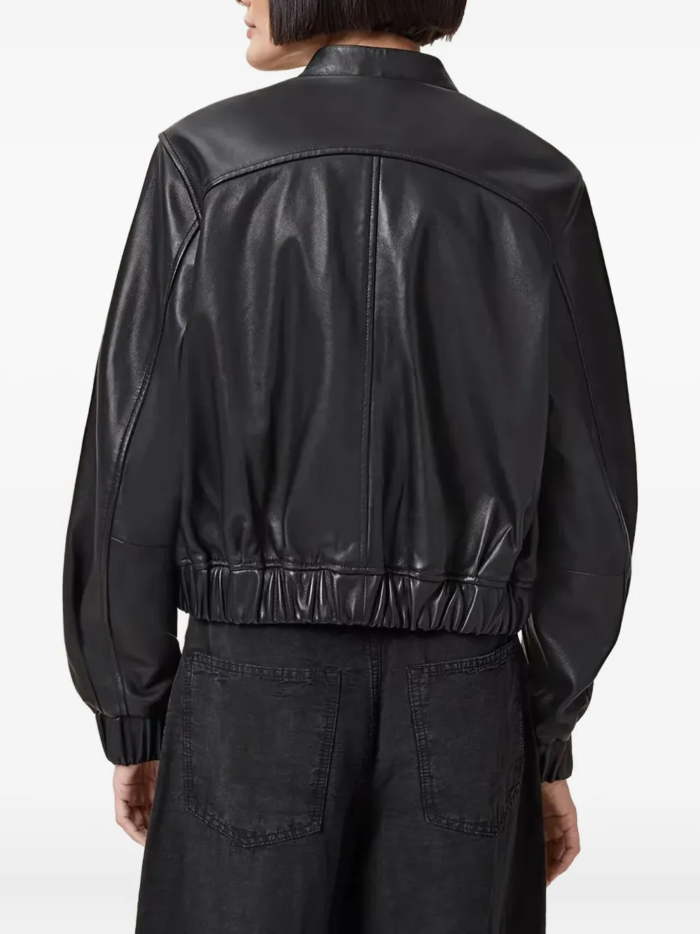 Allsaints Zip-up Leather Jacket In Blue