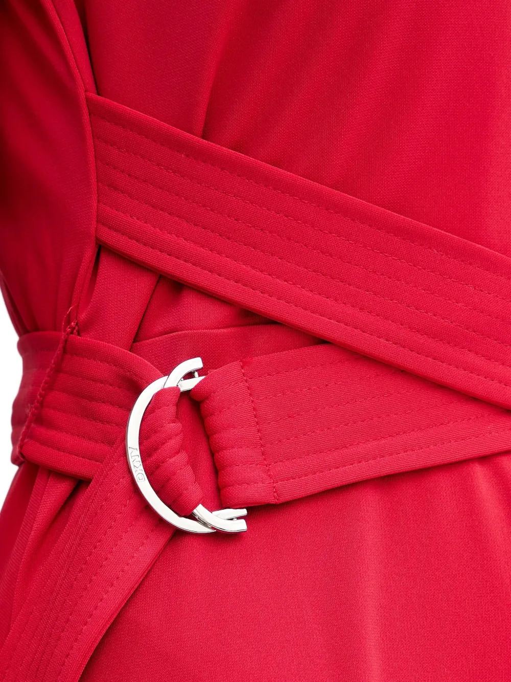 Dkny Ring Belted Midi Dress In Red