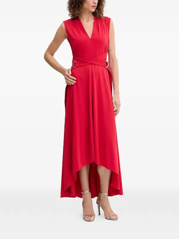 DKNY Ring Belted Midi Dress | Red | FARFETCH