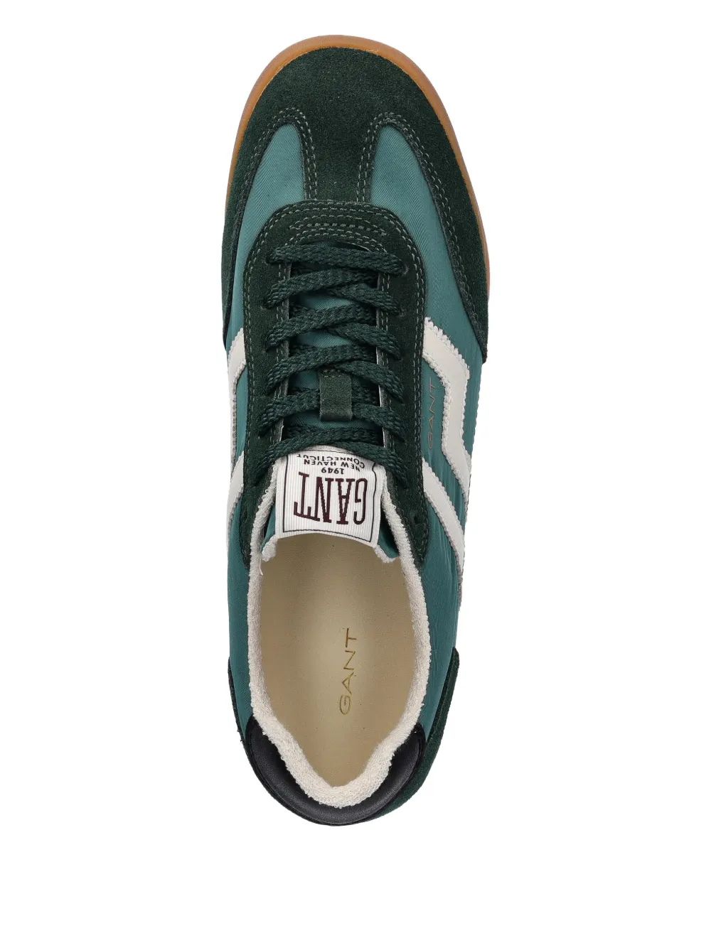 Gant Suède sneakers met streepdetail Groen