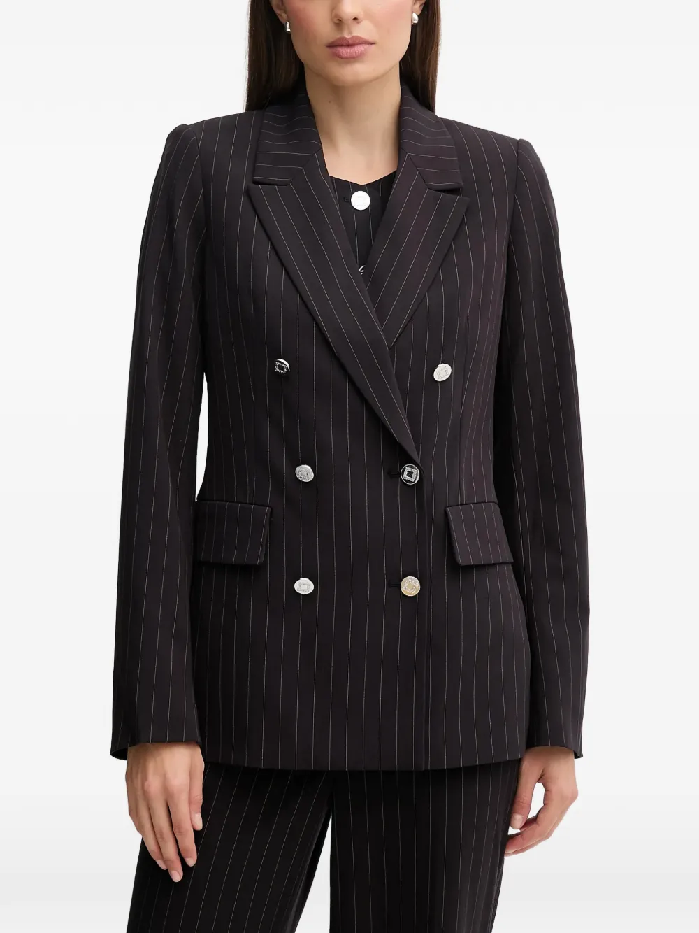 DKNY pinstripe double-breasted blazer - Nero