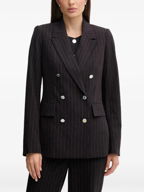 DKNY blazer con rayas diplomáticas estampadas y doble botonadura