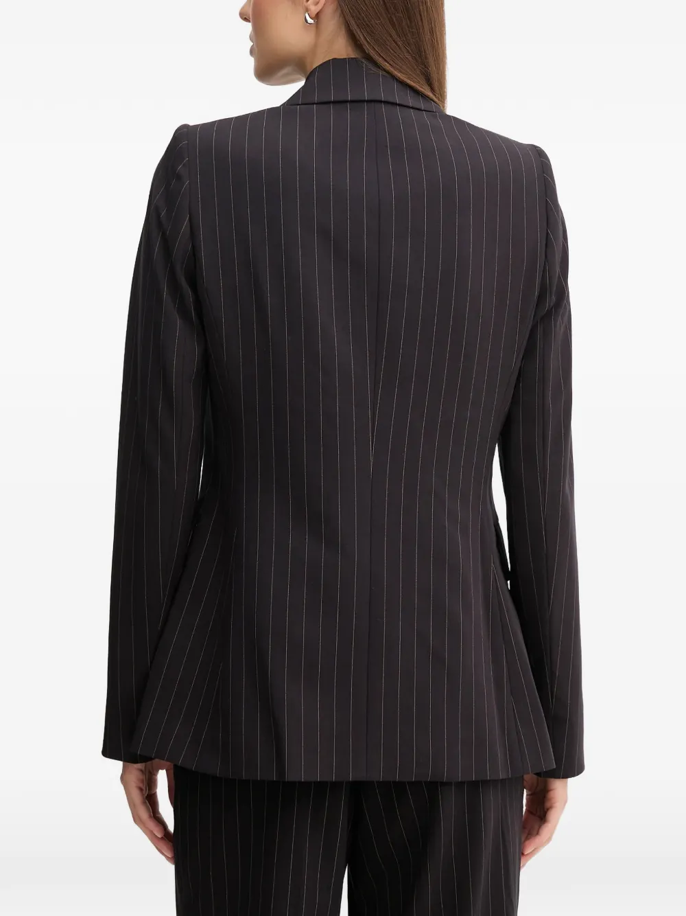 Dkny Pinstripe Double-breasted Blazer In Multi