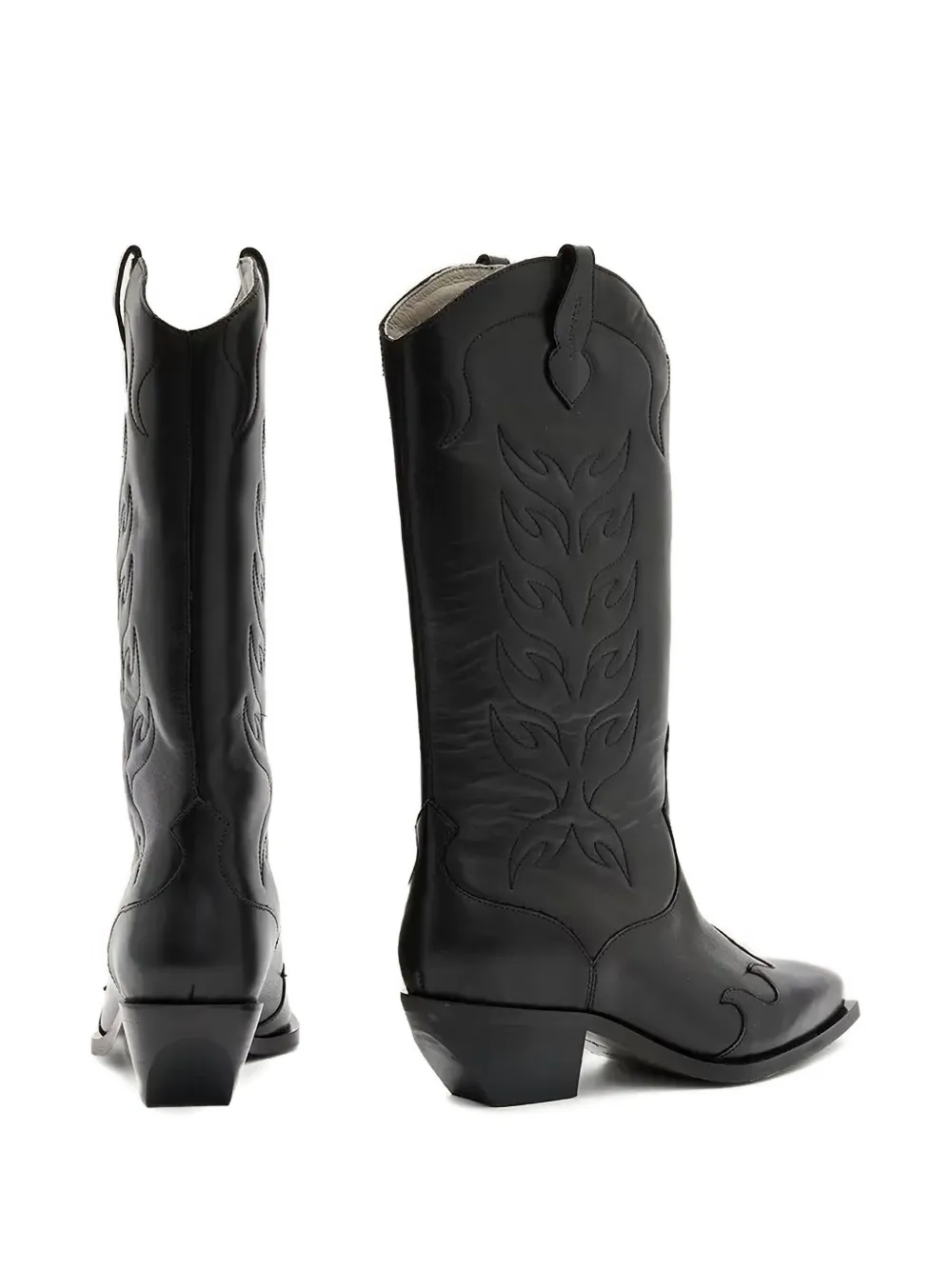 AllSaints 47 mm Dolly laarzen met Western-design Zwart