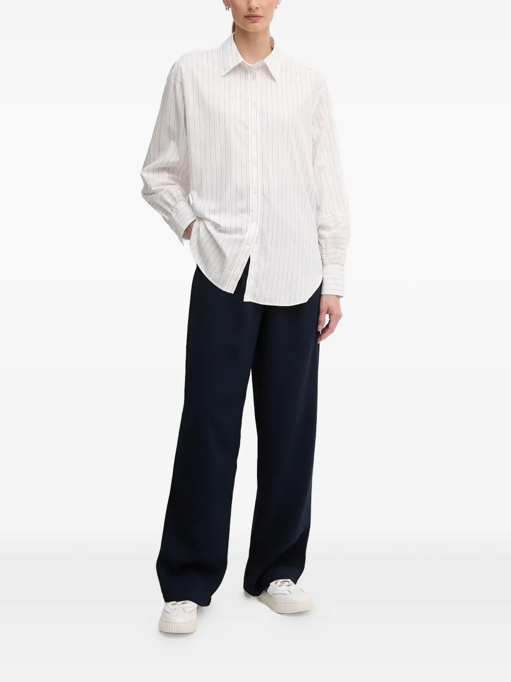  Gant Striped Buttoned Shirt - White 