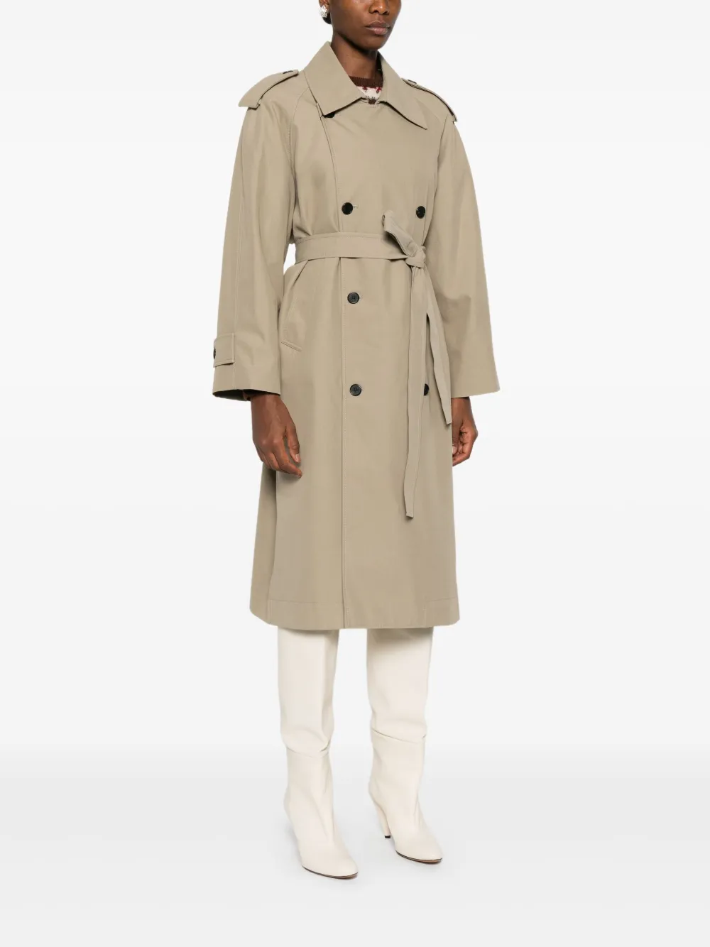 Dunst Double-breasted Trench Coat In Neutral