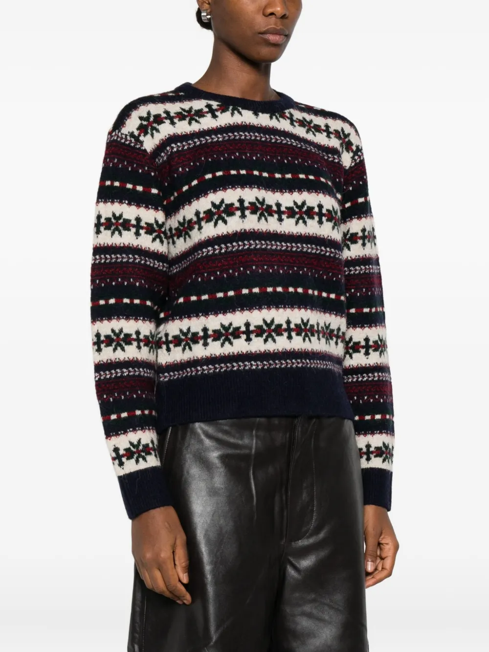 Dunst Fairisle-pattern Crew-neck Jumper In Blue