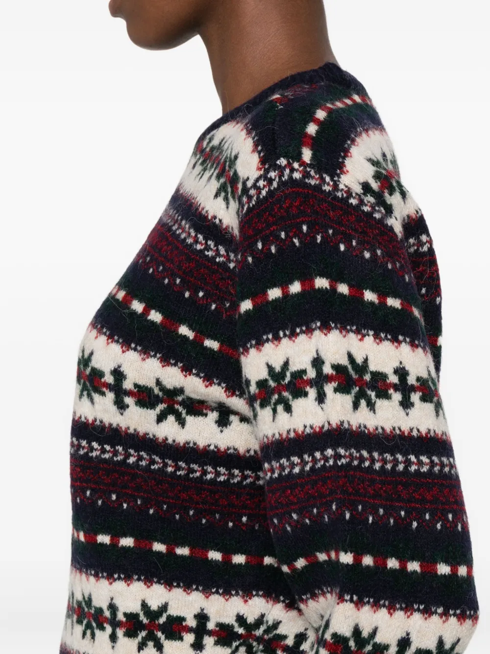 Dunst Fairisle-pattern Crew-neck Jumper In Blue