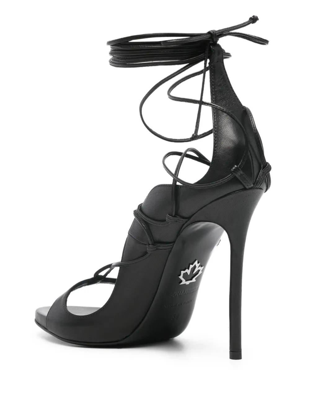 DSQUARED2 105 mm leren sandalen met hak Zwart
