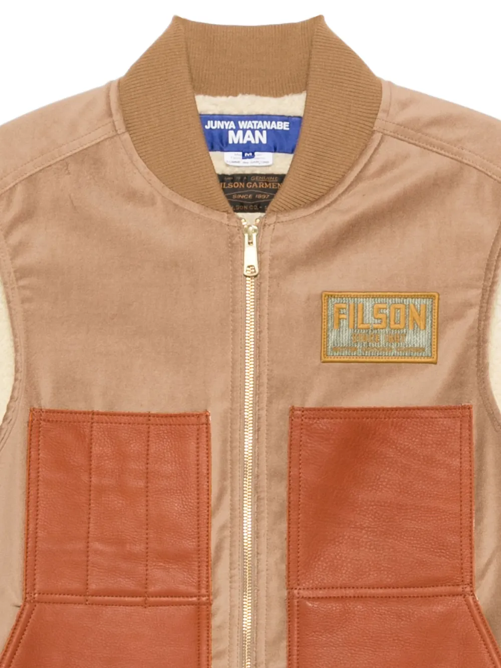 Junya Watanabe Multicolor Cotton And Wool Sleeveless Jacket In Brown
