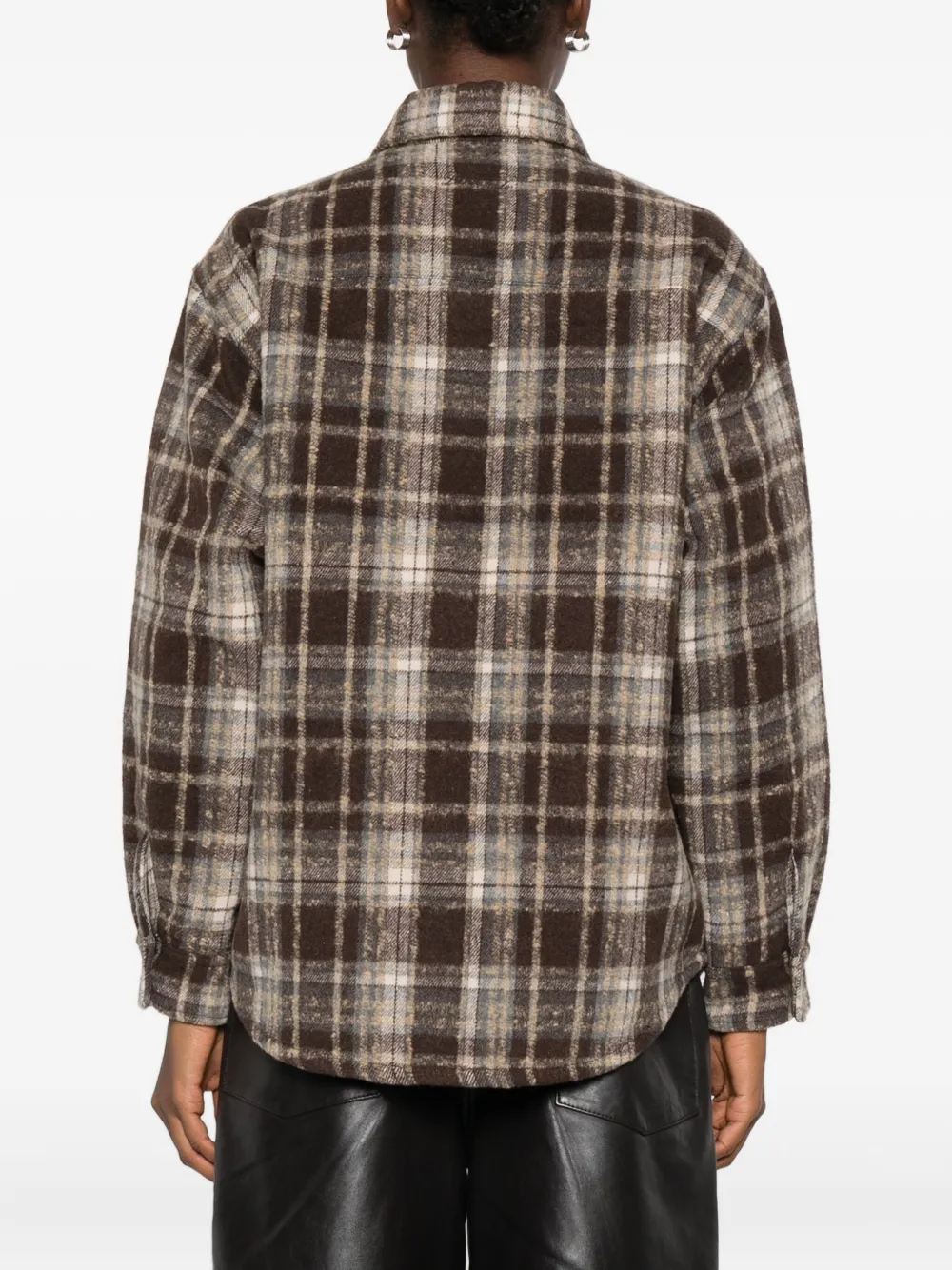 Dunst Flannel Checked Shirt In Brown
