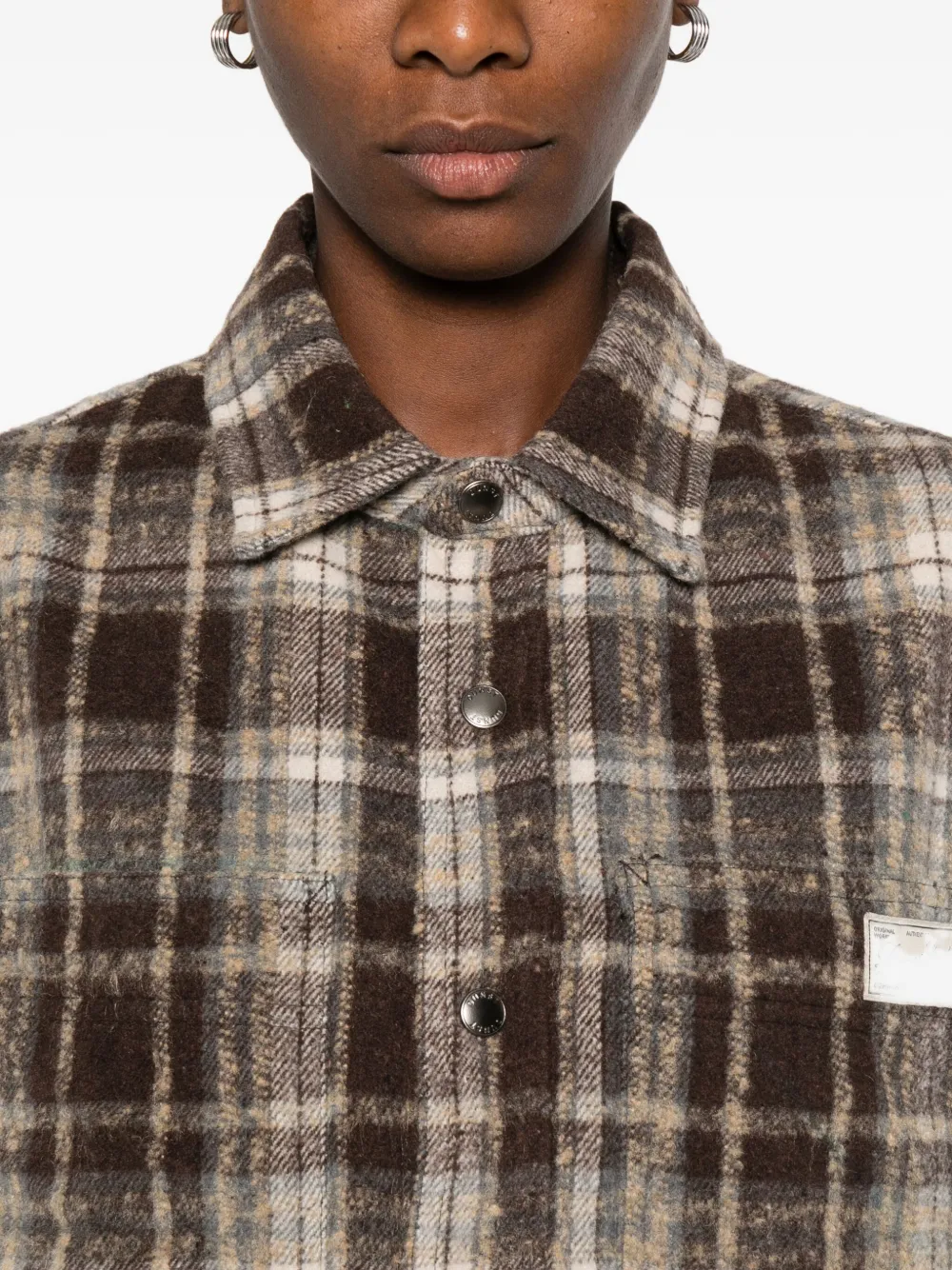 Dunst Flannel Checked Shirt In Brown