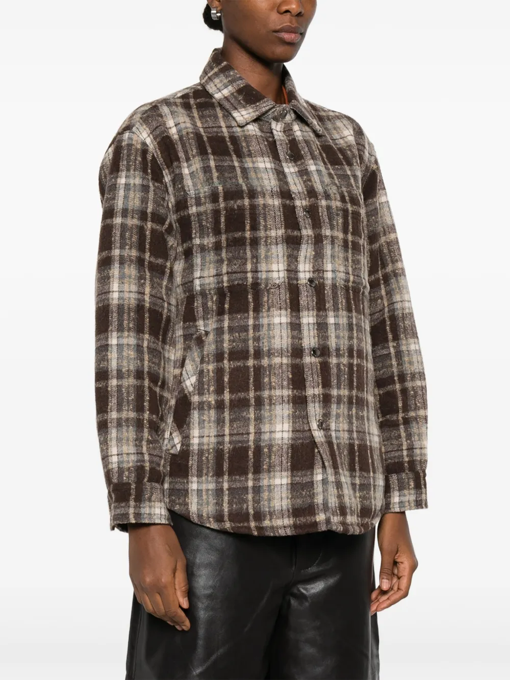 Dunst Flannel Checked Shirt In Brown