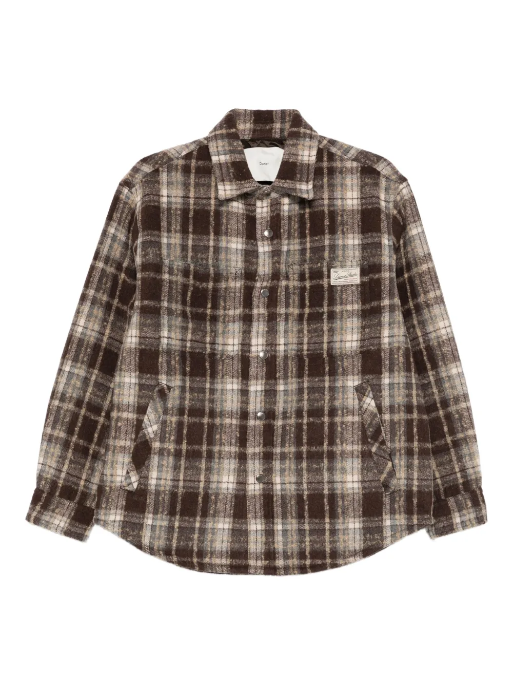 DUNST checked patch-pocket shirt | Brown | Image 1