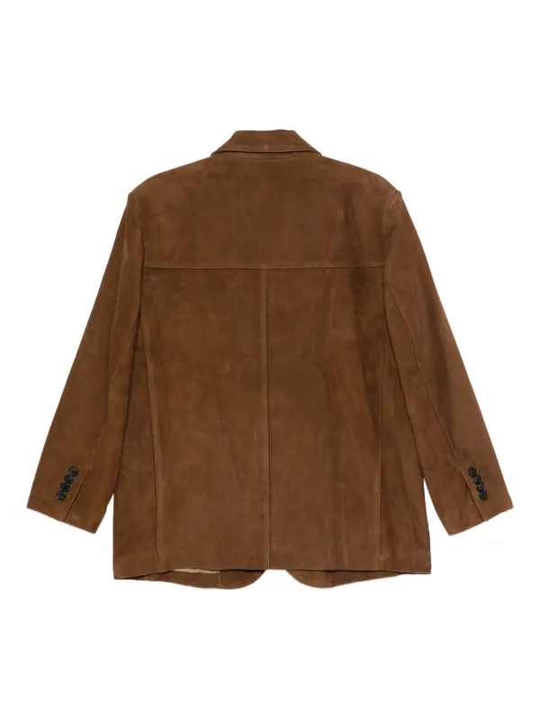 DUNST Suede button-fastening Leather Jacket Brown FARFETCH IN