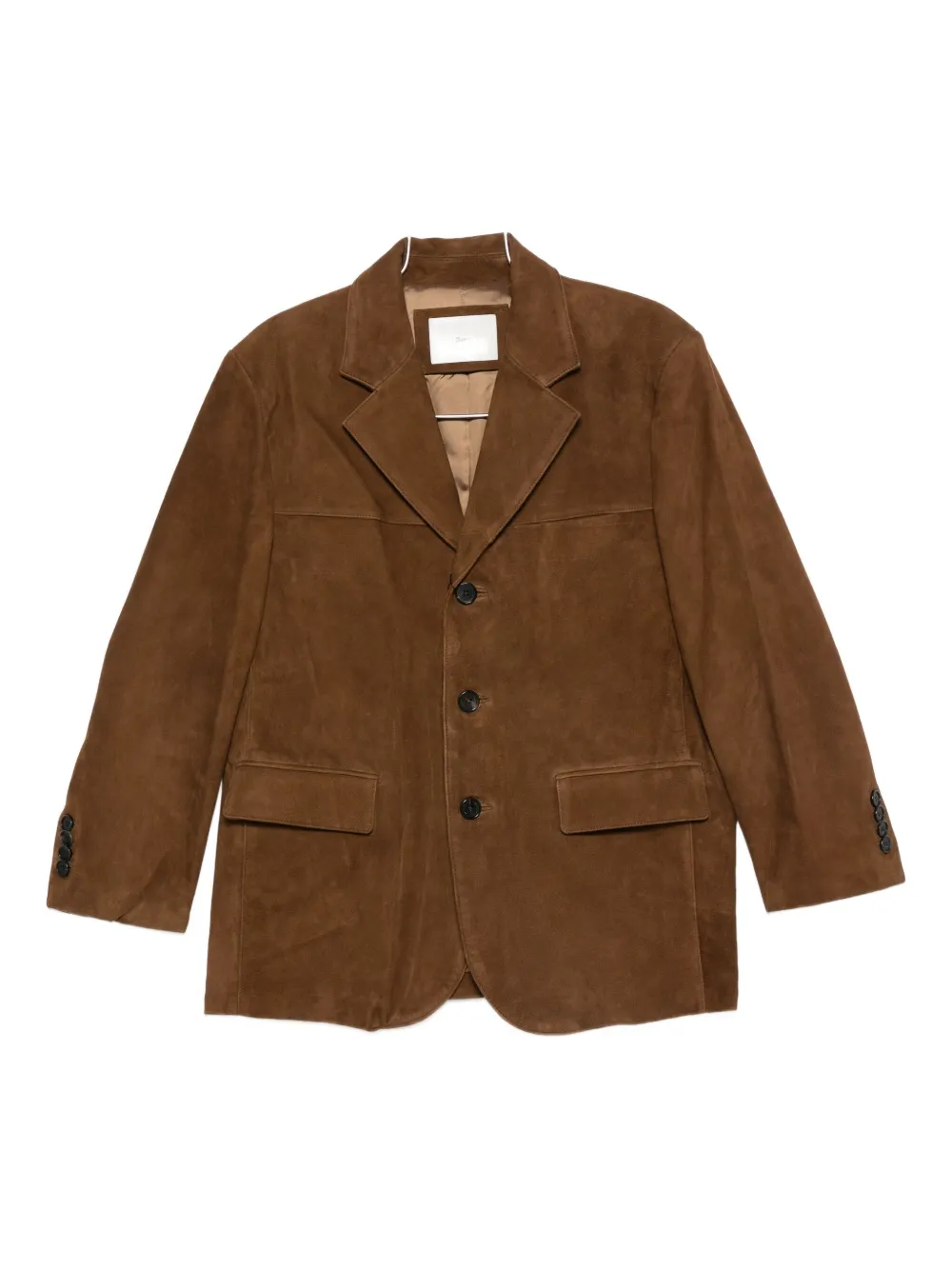 DUNST suede button-fastening leather jacket | Brown | Image 1