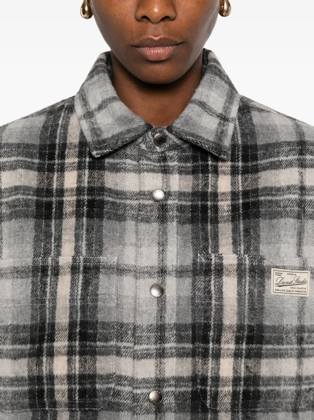 DUNST Geruit shirt Zwart