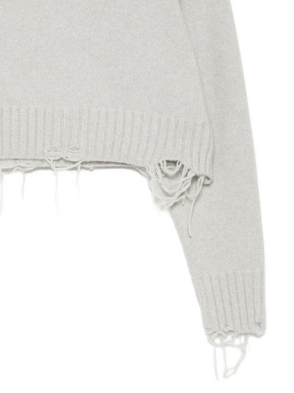 Low Classic Damaged Knitted Top In Gray
