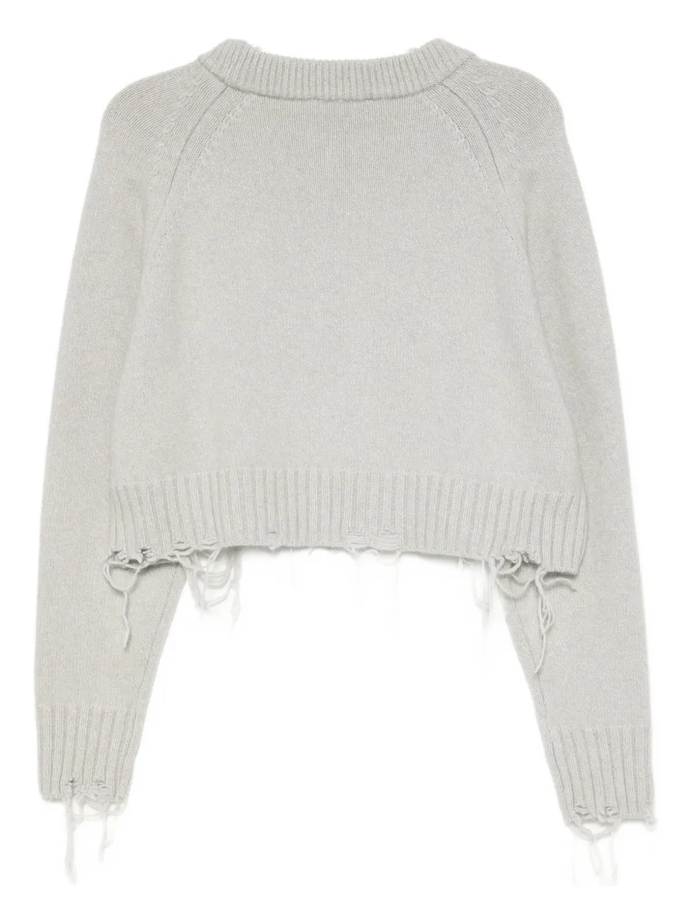 Low Classic Damaged Knitted Top In Gray