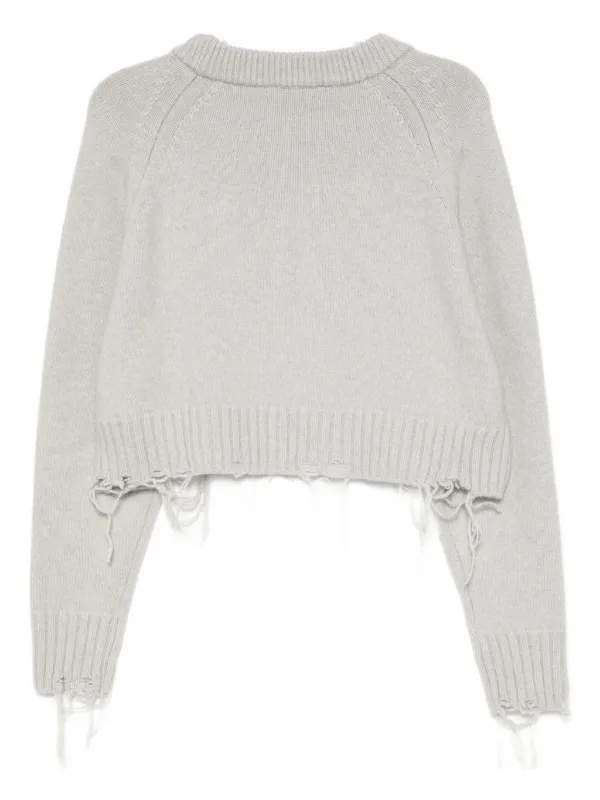 Low Classic Damaged Knitted Top | Grey | FARFETCH ZA